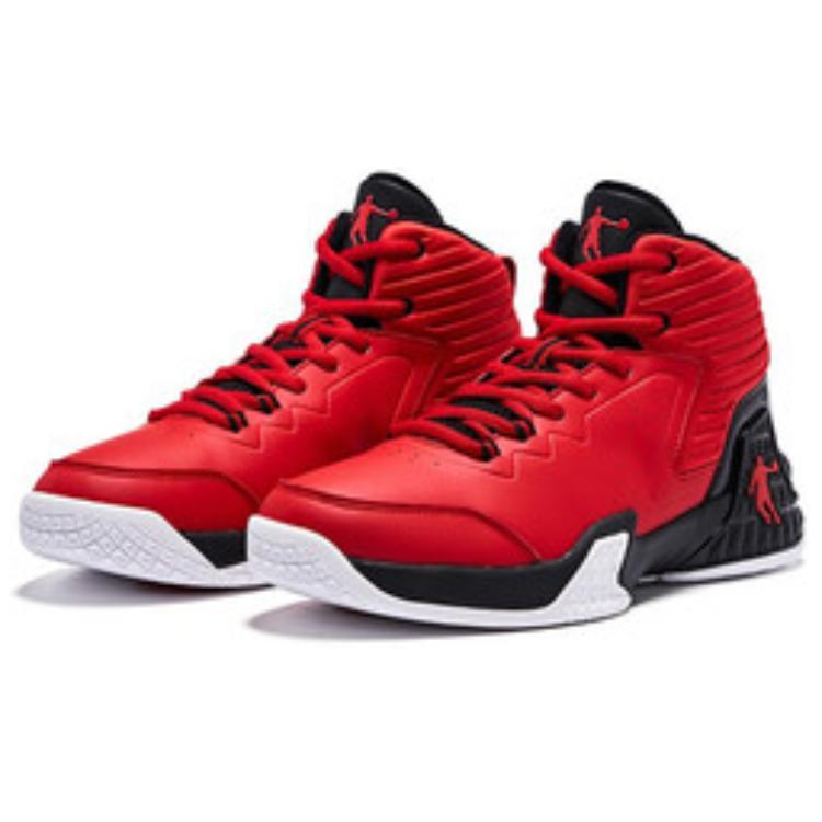 QIAODAN Grinding 1 Basketball Shoes Men's High Top Red Black