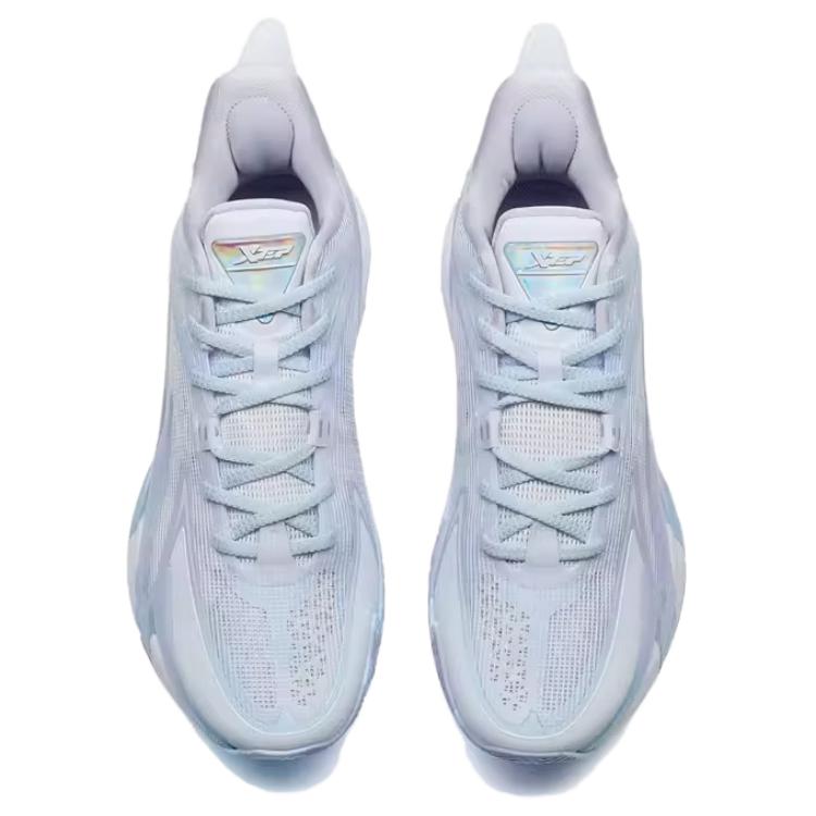 XTEP Battle 3 Cushioning Low top Basketball Shoes Men’s White Blue Purple