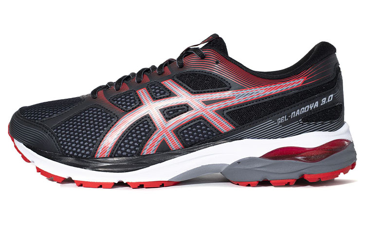 ASICS Gel Nagoya 3 Tennis Shoes Men's Low Top Black/Red