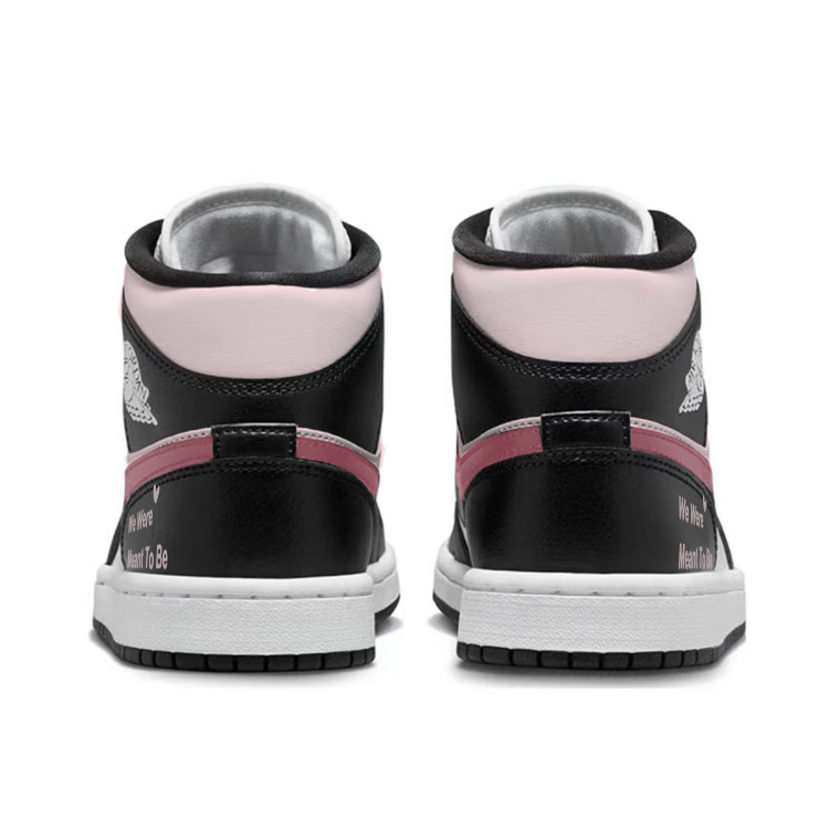 Jordan Air Jordan 1 Wear resistant And Lightweight Mid top Vintage Basketball Shoes Women’s Black