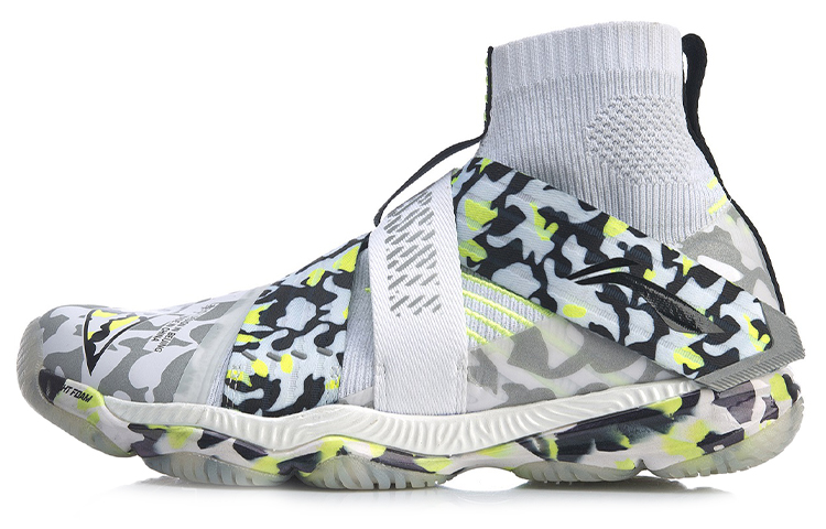 Li Ning Ranger Textile, Synthetic Leather, TPU Cushioning Slip Resistant Abrasion Resistant High top Training Shoes