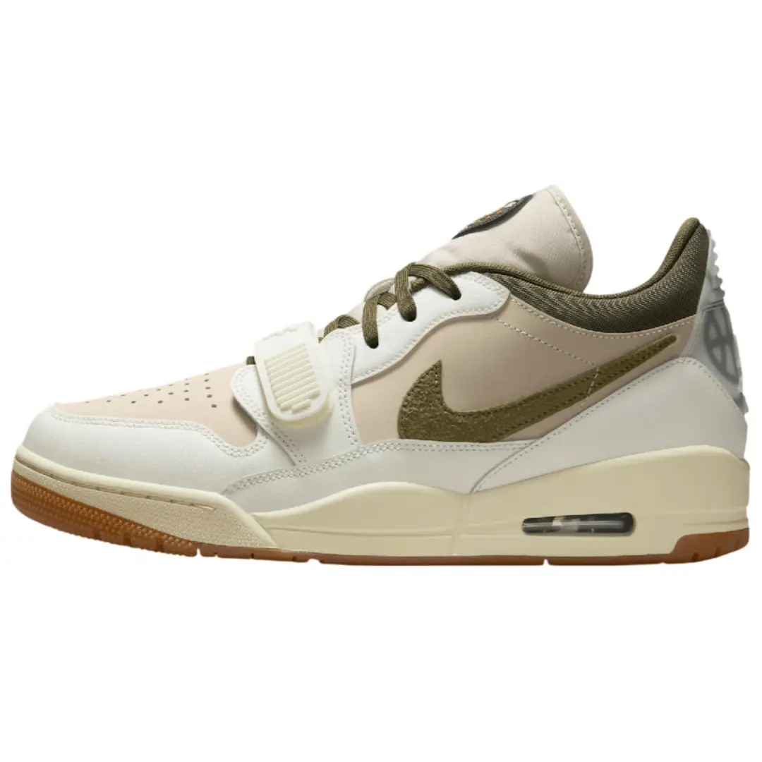 Jordan Legacy 312 Slip Resistant Abrasion Resistant Low top Vintage Basketball Shoes Men's White Green