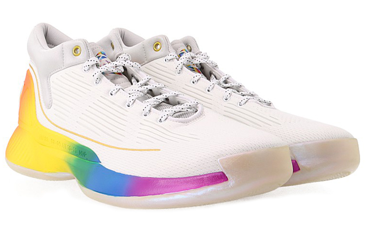 Мужские кроссовки adidas D Rose 10 (бело-разноцветные) — фото 4