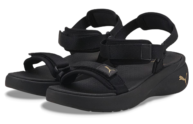PUMA Sporty Vola Sandal 'Black Team Gold' Women's