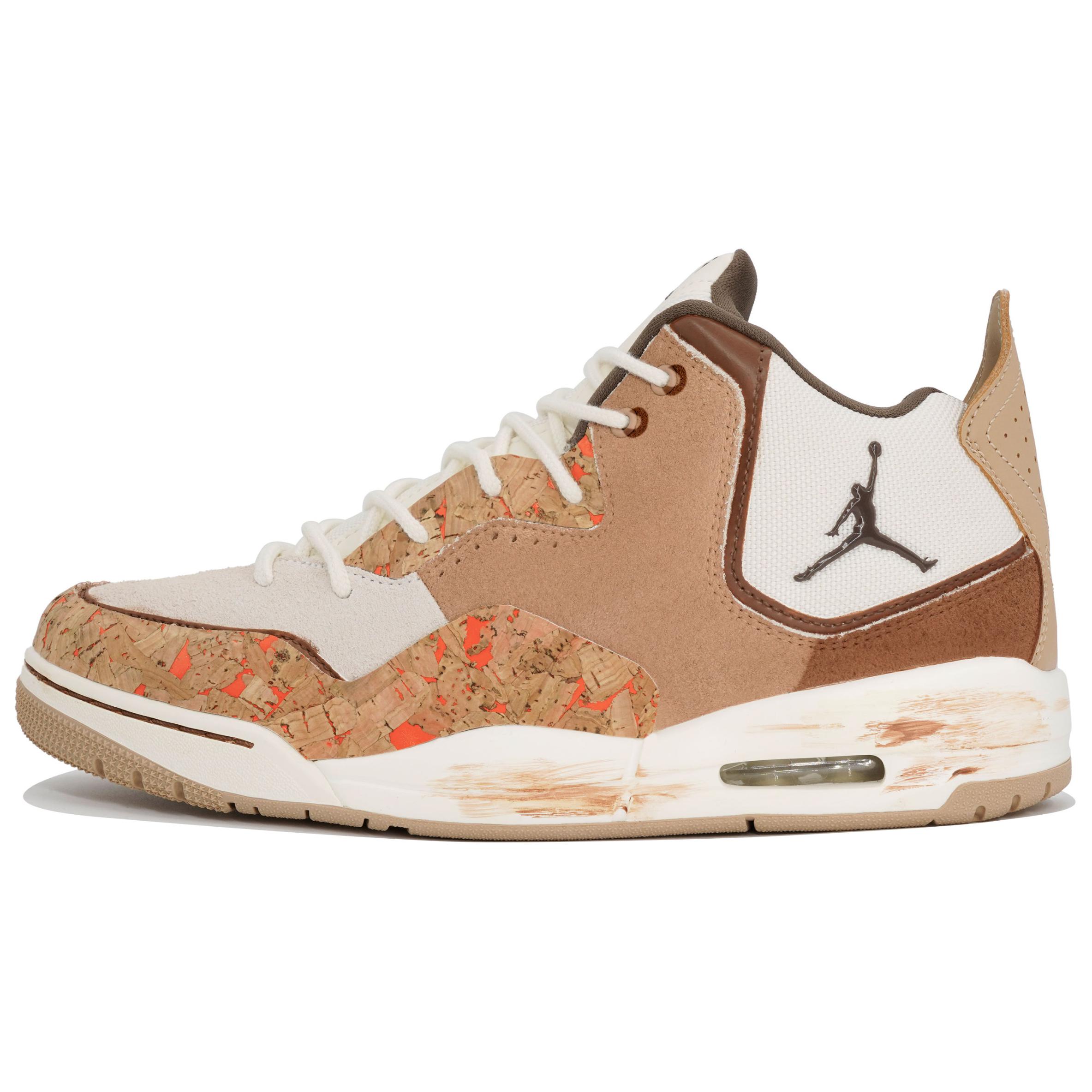 Jordan Courtside 23 Kaleidoscope Wood Shavings Box Wear-Resistant Slip-Resistant Vintage Basketball Shoes Men’s Khaki