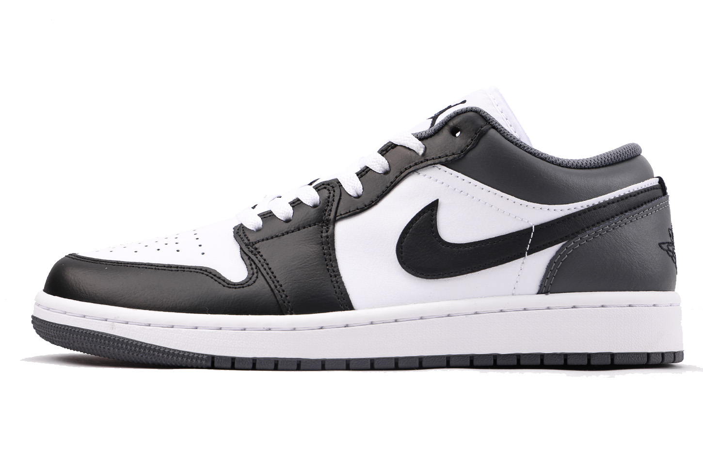 Jordan Air Jordan 1 Leather Slip Resistant Coverage Low top Vintage Basketball Shoes Unisex Black White