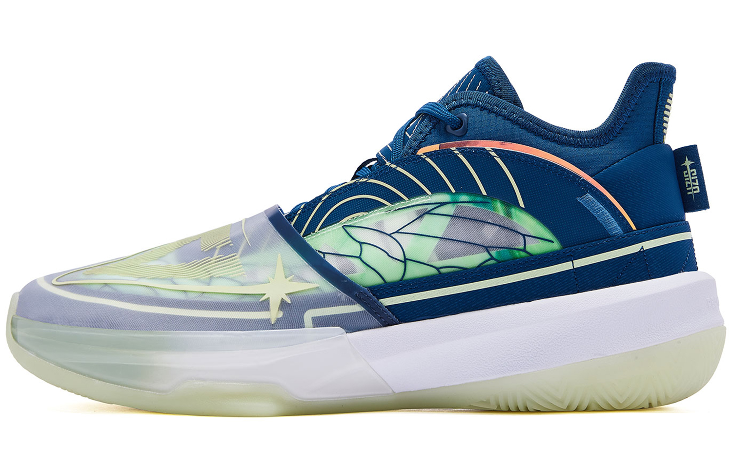 UZIS X PEAK State Extremely Large Triangle 1.0 Basketball Shoes Men’s Mid Top Port Blue/White
