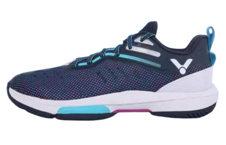 VICTOR Slip Resistant Abrasion Resistant Low top Badminton Shoes Unisex Blue Purple