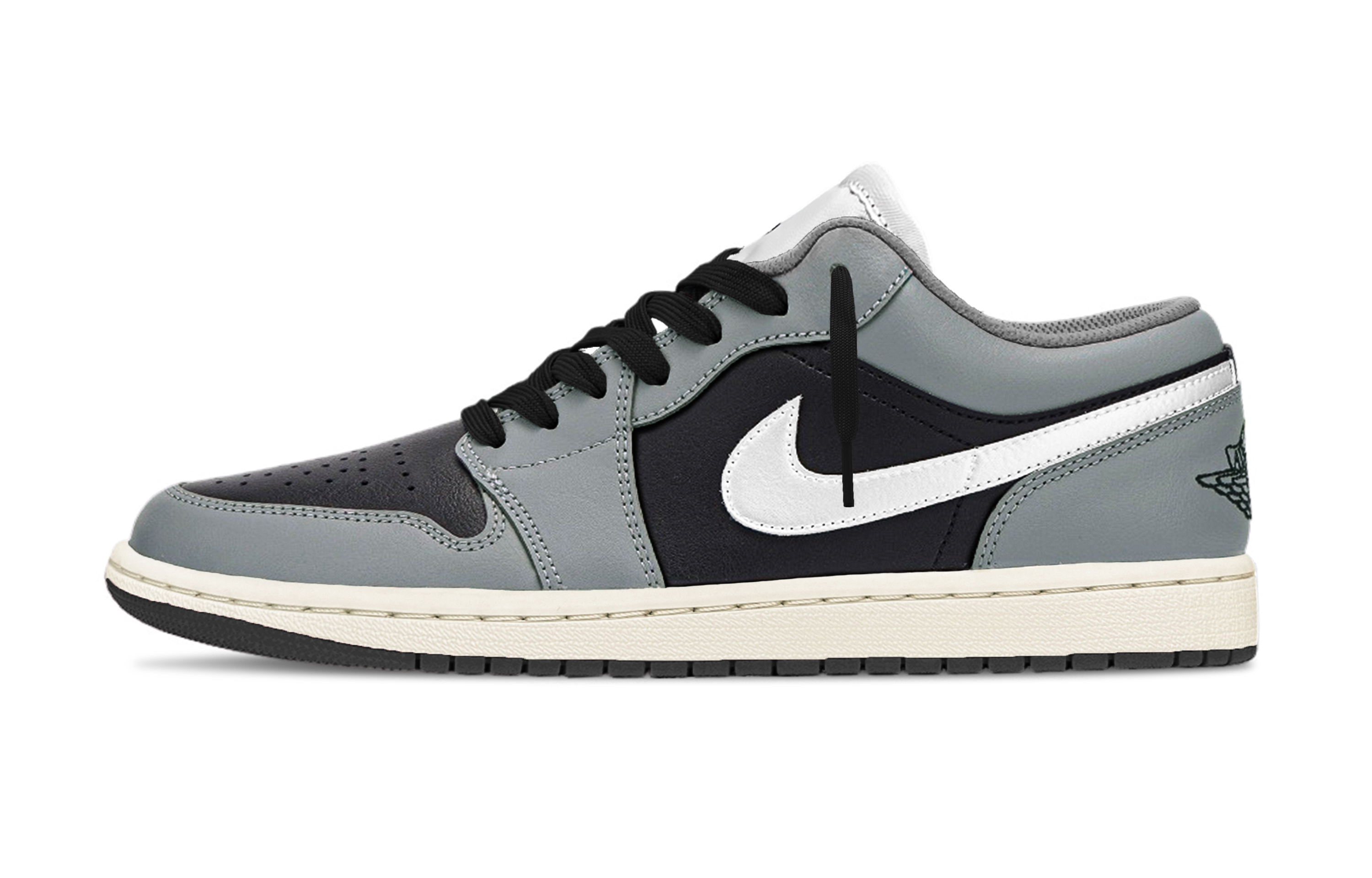 Jordan Air Jordan 1 Little Black Gray Toe Abrasion Resistant Support Abrasion Resistant Support Low top