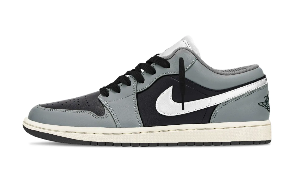 Jordan Air Jordan 1 Little Black Gray Toe Abrasion Resistant Support Abrasion Resistant Support Low top