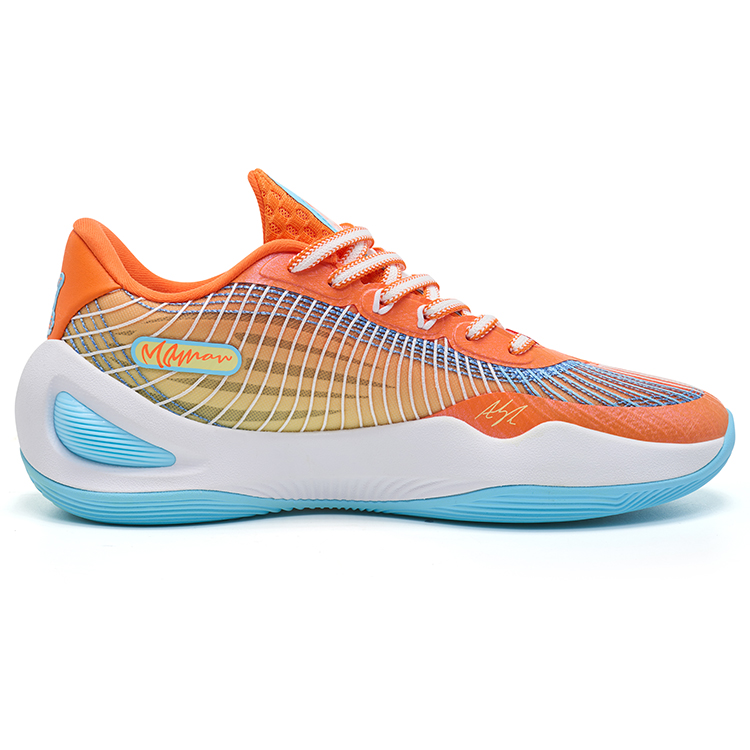 RIGORER Reaves 1 Cushioning Slip Resistant Abrasion Resistant Low top Basketball Shoes Men’s Sun Orange Azure