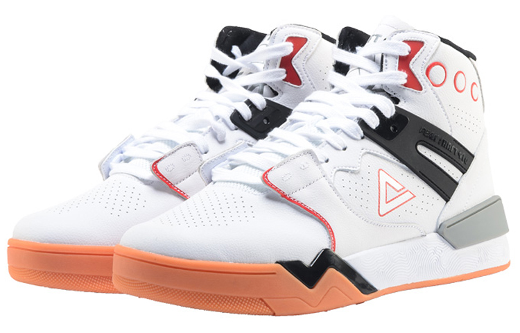 PEAK 910 Taichi Abrasion Resistant Breathable Abrasion Resistant Breathable High top Skateboard Shoes White Black