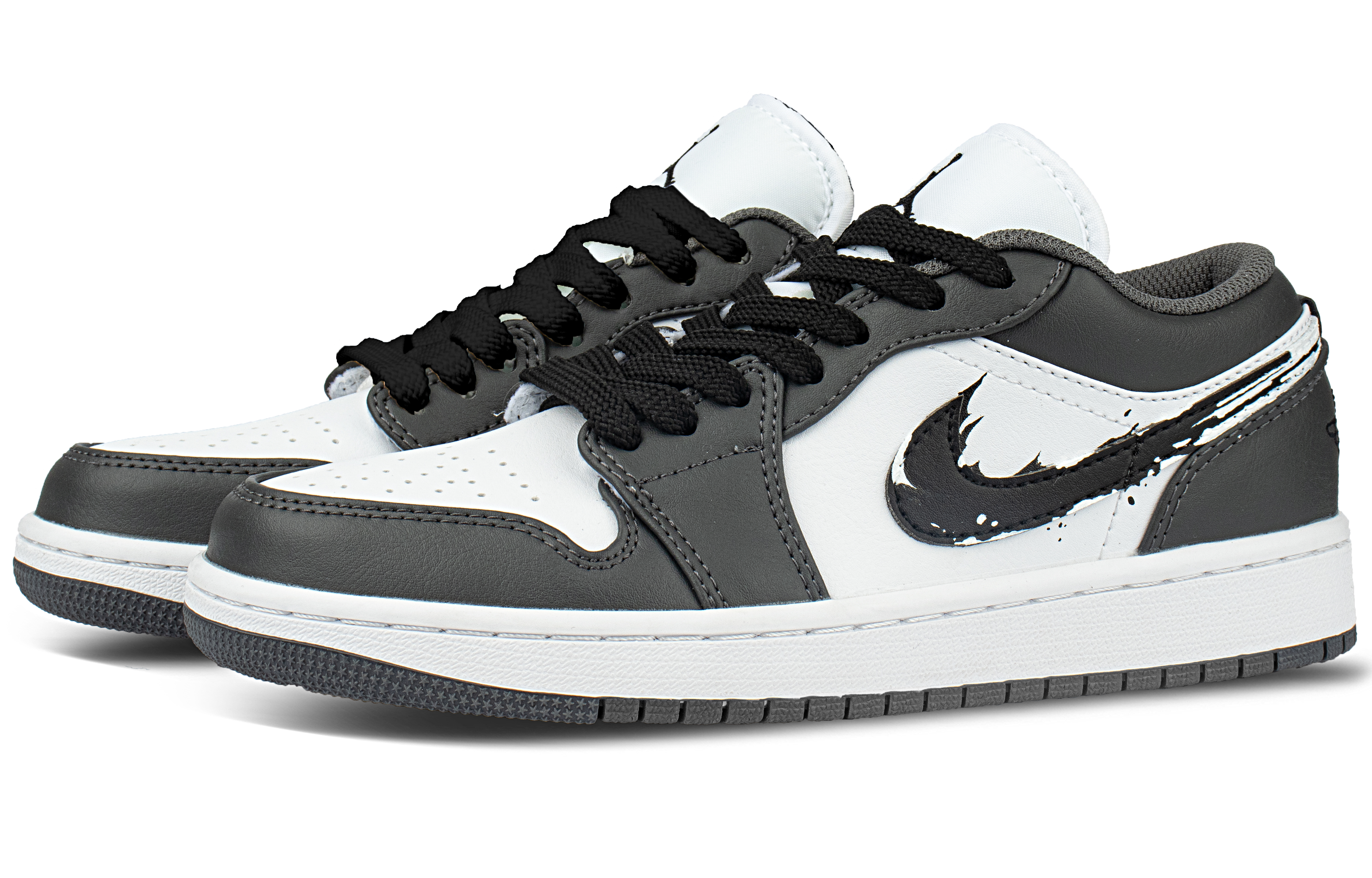 Jordan Air Jordan 1 Synthetic Leather Comfortable Quick Dry Quick Dry Low top Vintage Basketball Shoes Unisex Gray