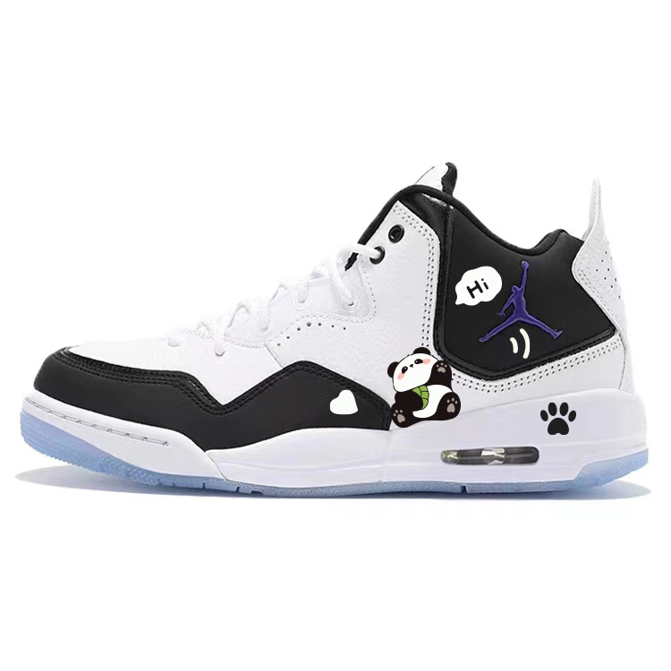 Jordan Courtside 23 Cushioning Slip Resistant Abrasion Resistant Mid top Vintage Basketball Shoes Women’s White Black