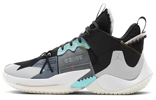 Jordan Why Not Zer0.2 Own The Chaos Mesh Comfortable and Versatile Shock Absorption Mid-top Basketball Shoes Men's Gray Black