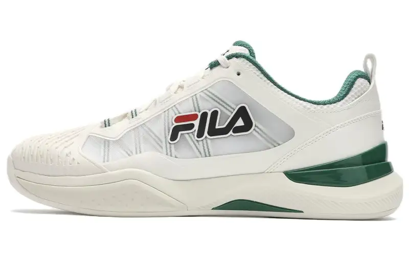 FILA SPEED SERVE Textile, Artificial Leather Breathable Coverage Support Low top Tennis Shoes Men's White Green