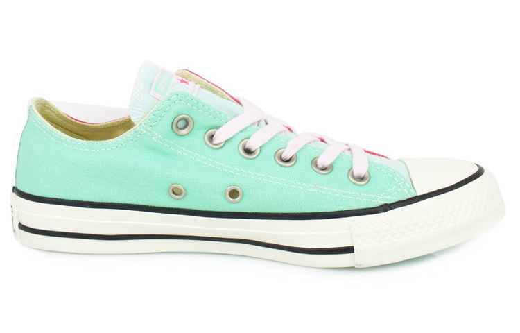 Женские кеды Converse Chuck Taylor All Star Ox (красный / зеленый) — Красный / зелёный — фото 2