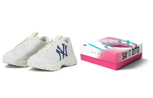 MLB Big Ball Chunky Synthetic Leather Cushioning Slip Resistant Abrasion Resistant Breathable Low top Chunky Sneakers