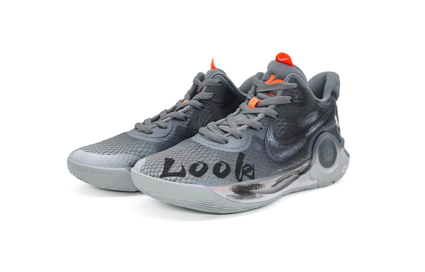 Nike KD Trey 5 IX Slip Resistant Abrasion Resistant Mid top Basketball Shoes Unisex Black Gray