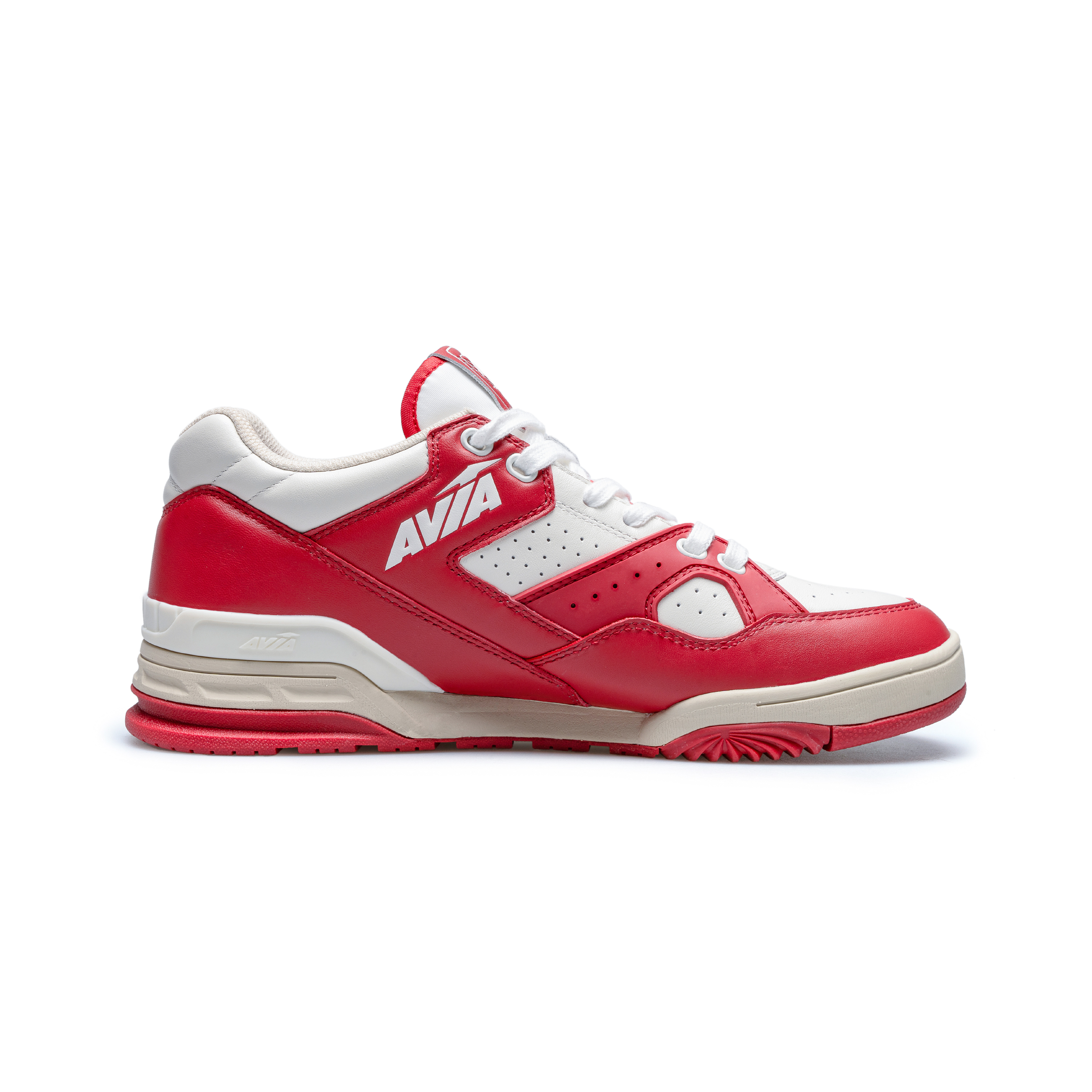 AVIA 855L Cow Leather Cushioning, Wear Resistant Low top Vintage Basketball Shoes Men’s Red White
