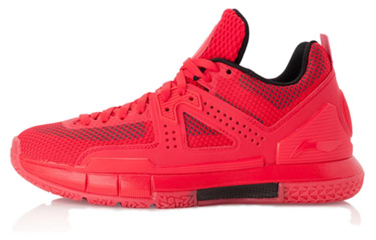 Li Ning WOW 5 Non slip Lightweight Low top Basketball Shoes Men's Red