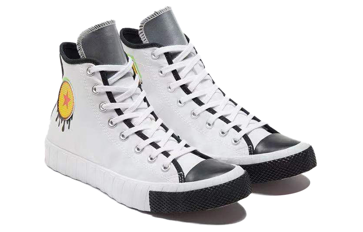 Кеды Converse Pop Art Unt1tl3d (бело-черно-желтые) — фото 3