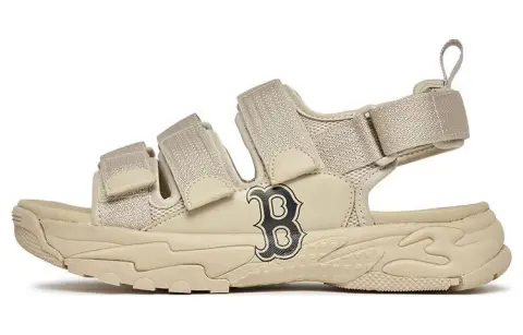 MLB Sandal Boston Red Sox Slip Resistant Abrasion Resistant Beach Sandals Unisex Beige
