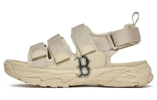MLB Sandal Boston Red Sox Slip Resistant Abrasion Resistant Sports Sandals Unisex Beige