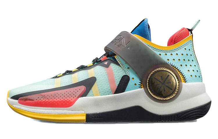 Li Ning Wade Fission 7 Comfortable Cushioning Slip Resistant Abrasion Resistant Mid top Basketball Shoes Men's Blue