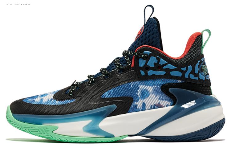 QIAODAN Sharp 6.0 Cushioning Slip Resistant Abrasion Resistant Rebound Low top Basketball Shoes Men’s Black Blue Green