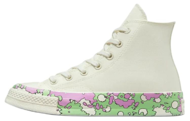 Женские кеды Converse 1970s Chuck Taylor All Star (бело-зелено-фиолетовые)