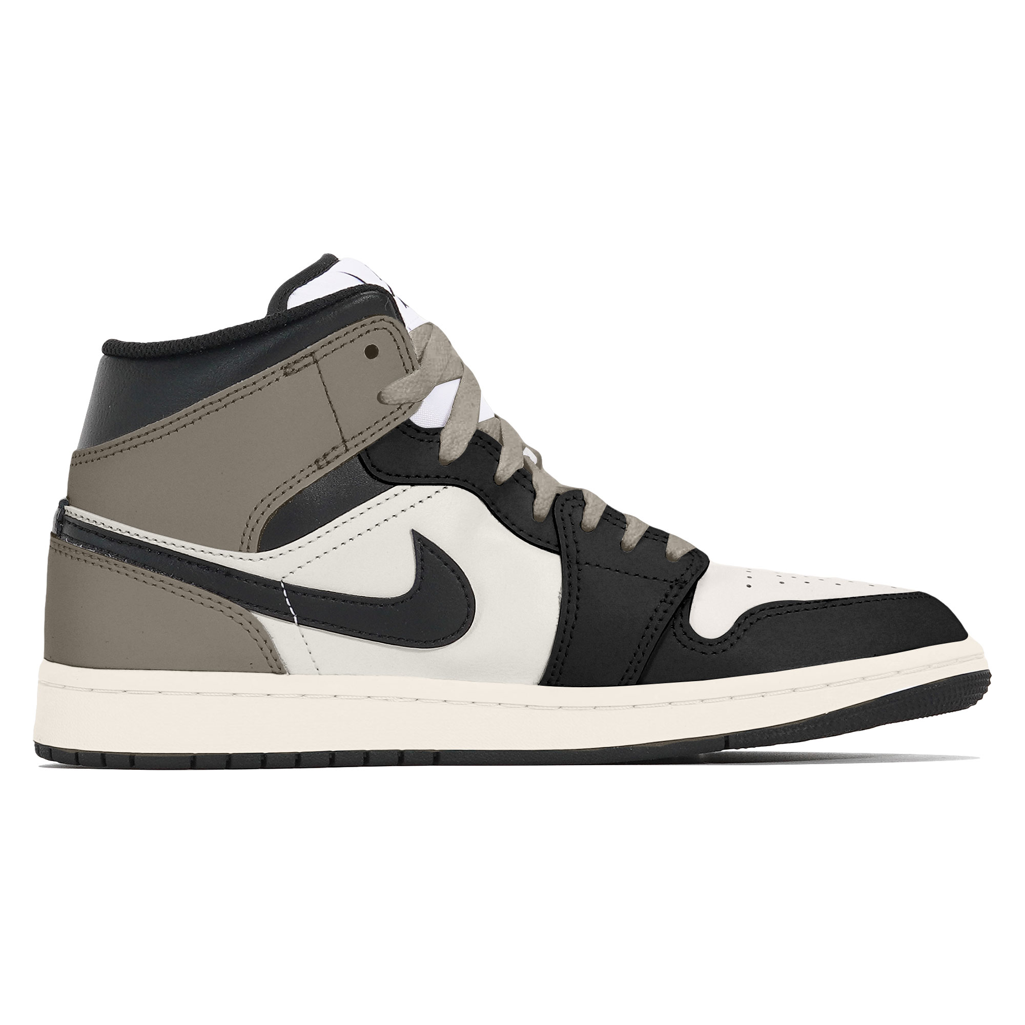 Jordan Air Jordan 1 Fall Branch Comfortable Abrasion Resistant Mid top Vintage Basketball Shoes Men’s Brown Black