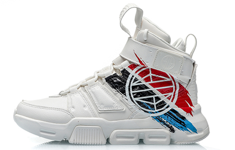 Li Ning Suo Collection, Wending Abrasion Resistant Breathable High top Vintage Basketball Shoes White
