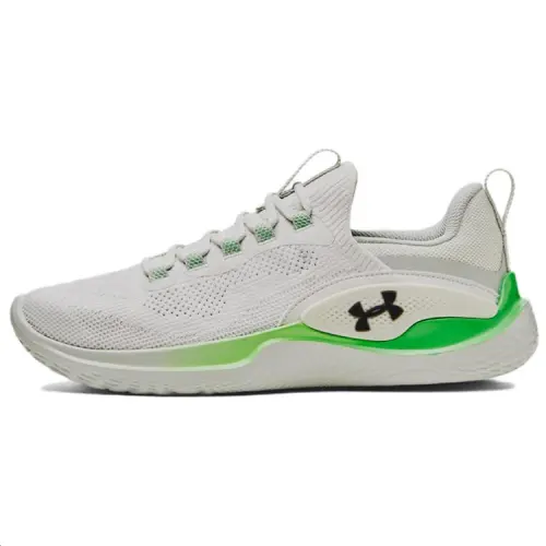 Under Armour Cushioning Slip Resistant Abrasion Resistant Low top Training Shoes Men's White Green