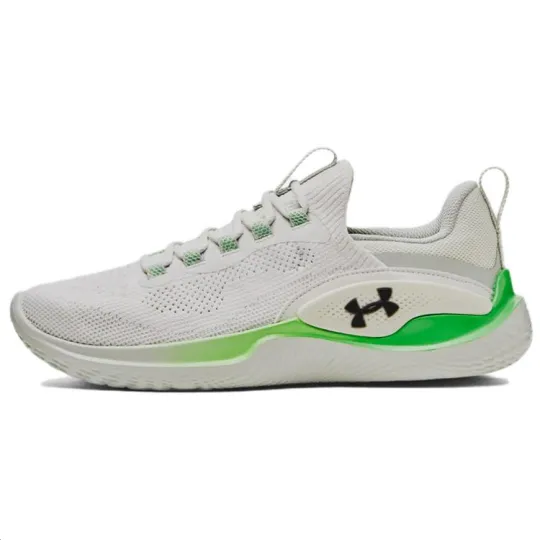 Under Armour Cushioning Slip Resistant Abrasion Resistant Low top Training Shoes Men's White Green