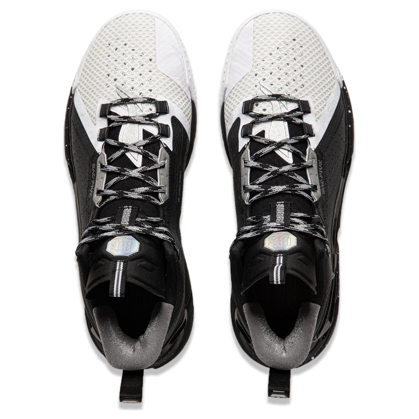 Li Ning BadFive 4 Cushioning Abrasion Resistant Breathable Mid top Basketball Shoes Men’s Black White