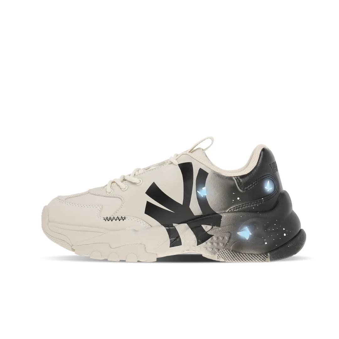 MLB Big Ball Chunky Slip Resistant Lightweight Height Increasing Low top Chunky Sneakers Unisex White Black