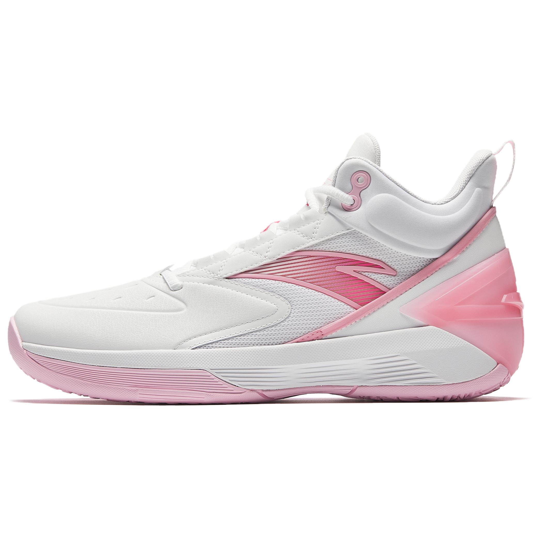 Anta Attack BM Slip Resistant Abrasion Resistant Grip High top Basketball Shoes Men’s White Pink
