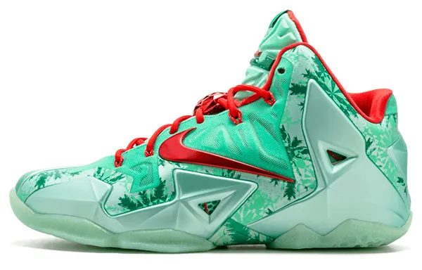 Nike Lebron 11 Christmas Slip Resistant Lightweight Basketball Shoes Men's Green