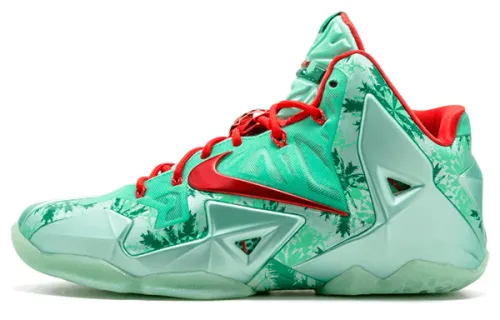 Nike Lebron 11 Christmas OG model Christmas practical non-slip lightweight mid-top basketball shoes men's green
