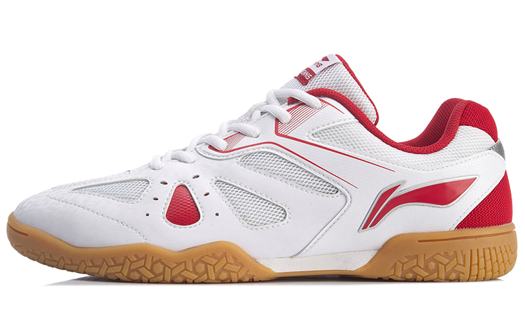 LINING Hawk-Eye Men’s Table Tennis Shoes — White/Red