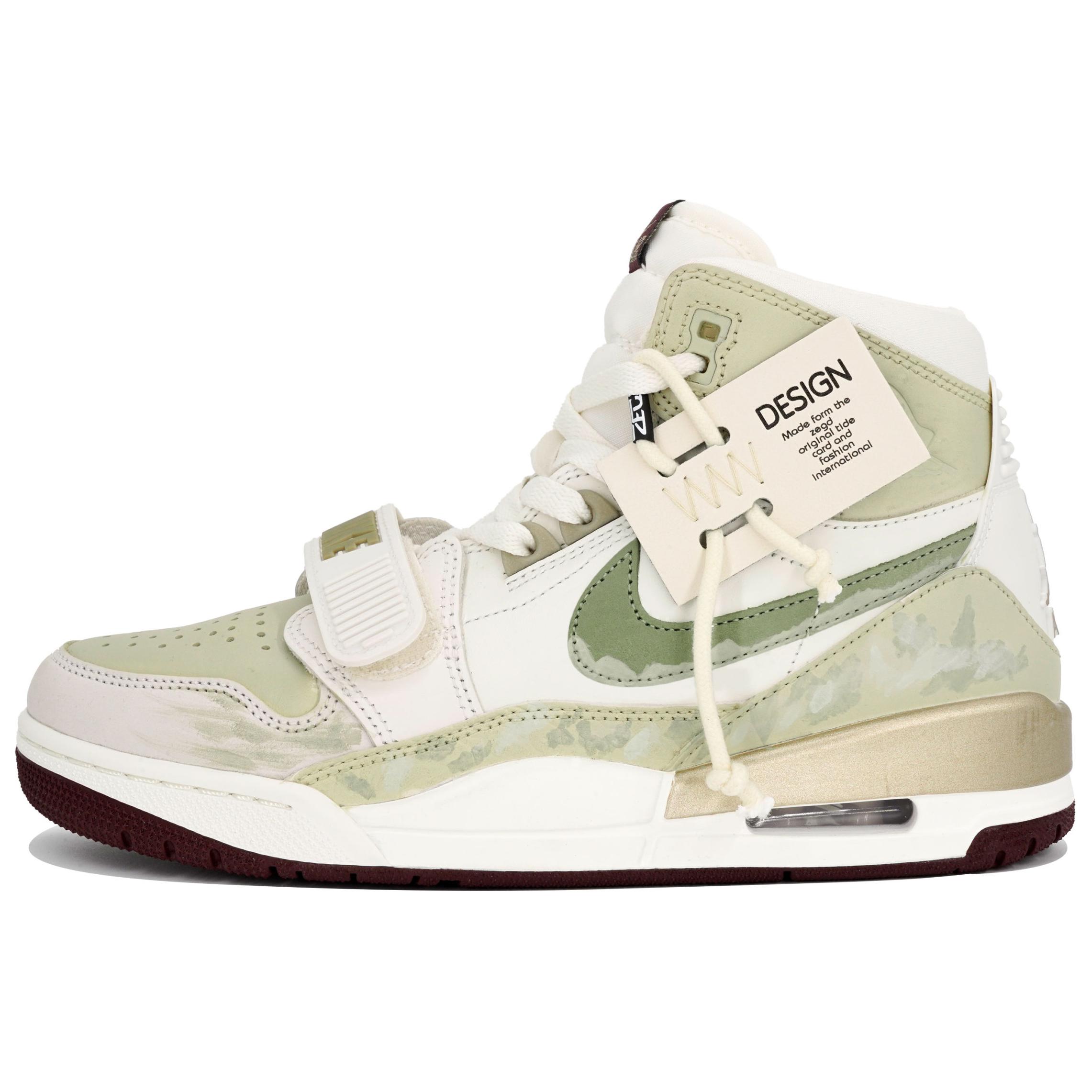 Jordan Legacy 312 Slip Resistant Abrasion Resistant High top Vintage Basketball Shoes Men’s White Green