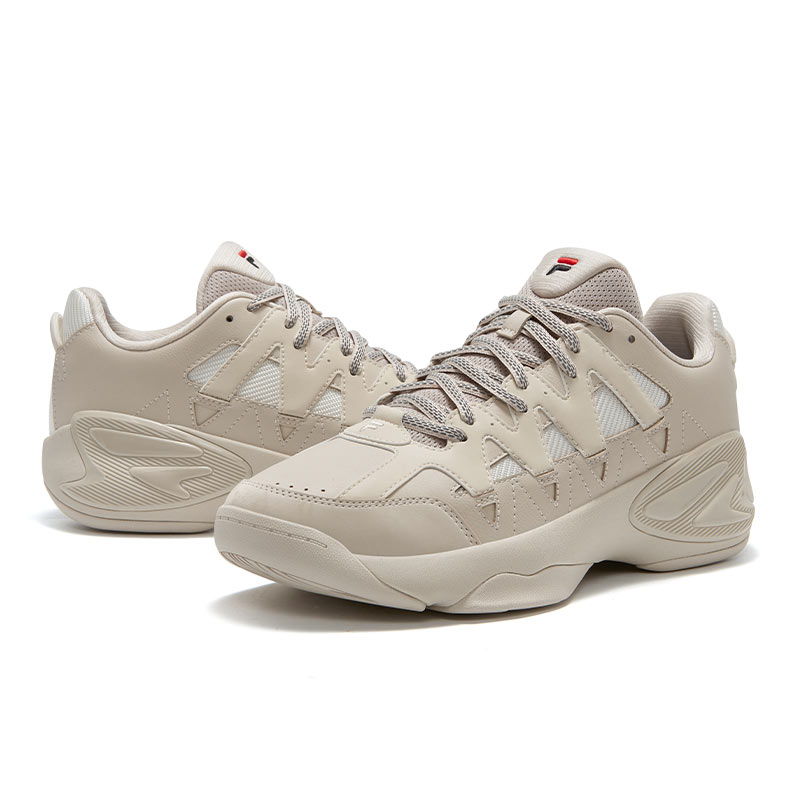 FILA FUSION Cushioning Low top Vintage Basketball Shoes Men’s Ecru
