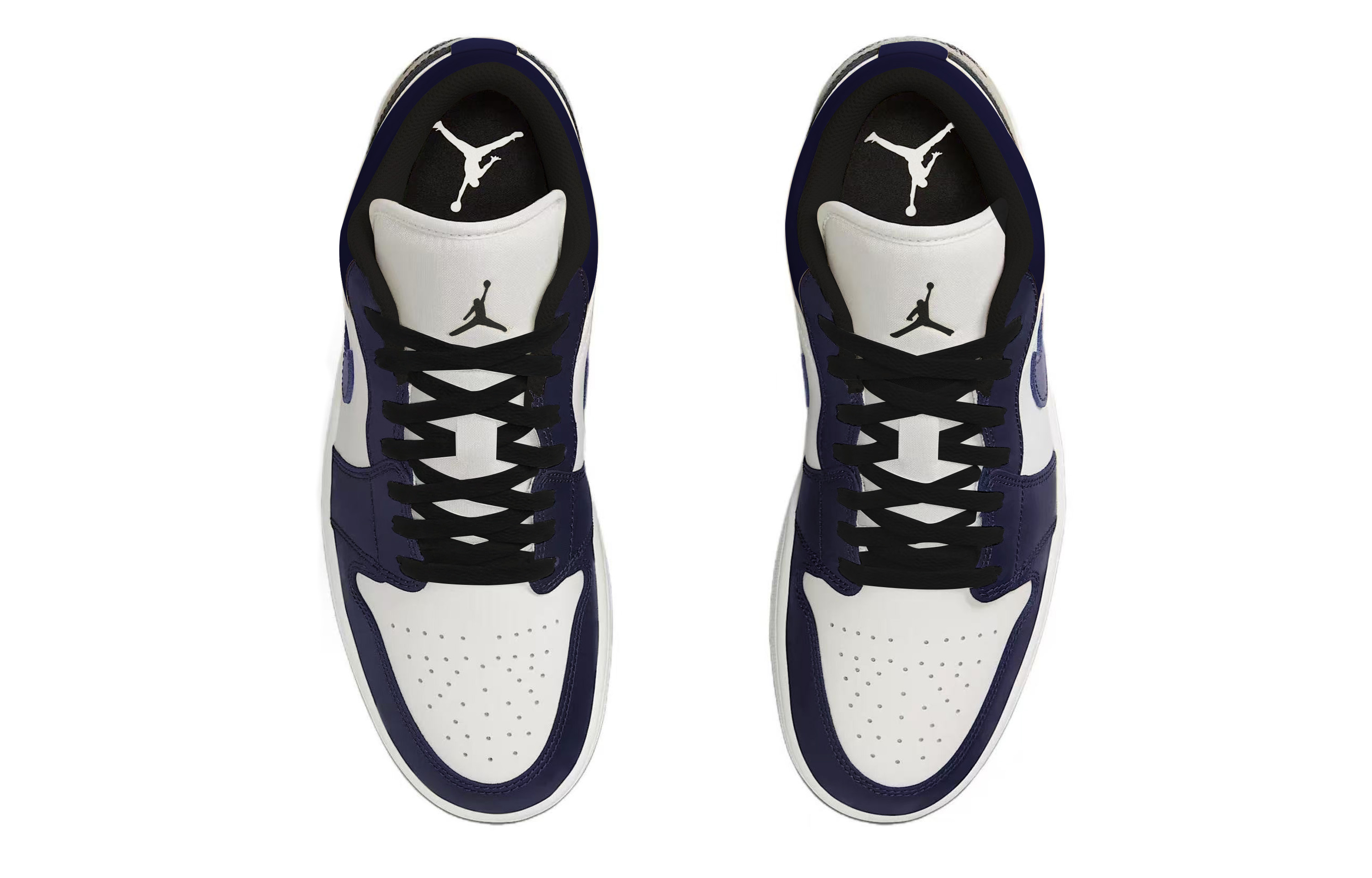 Jordan Air Jordan 1 Slip Resistant Abrasion Resistant Low top Skateboard Shoes Unisex White Blue Black