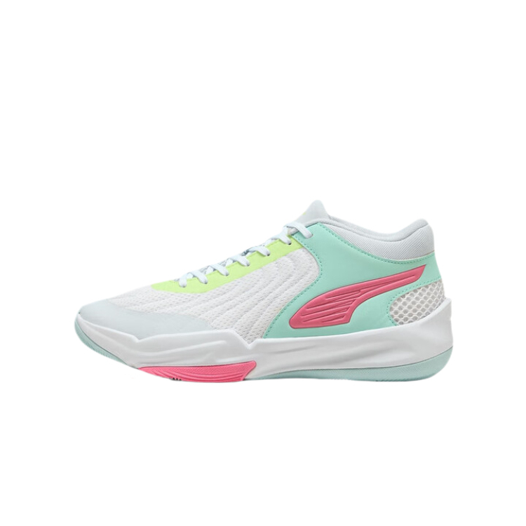 PUMA Court Pro Textile, Artificial Leather Mid top Basketball Shoes Unisex Mint Blue
