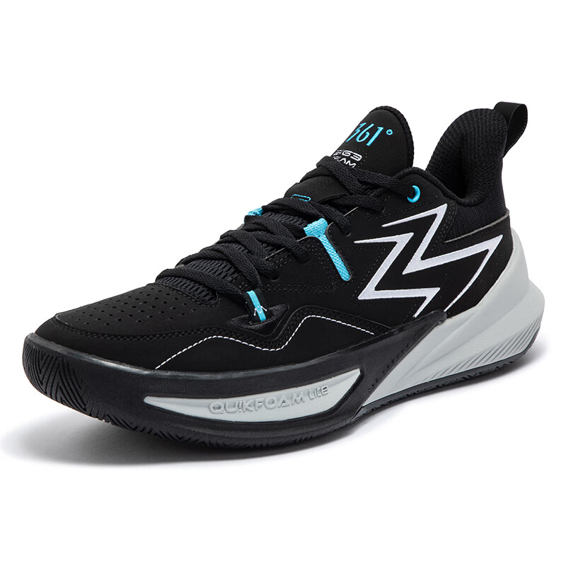 361° Big3 Team Mesh, Synthetic Leather Slip Resistant Support Low top Basketball Shoes Men’s Black Gray