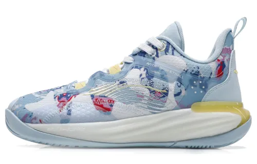 Anta Comfortable Slip Resistant Abrasion Resistant Low top Basketball Shoes Men's Blue White