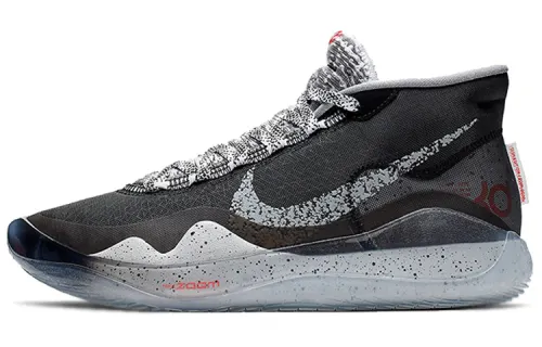 Nike KD 12 round toe lace-up mid-cut practical basketball shoes for men and women, black