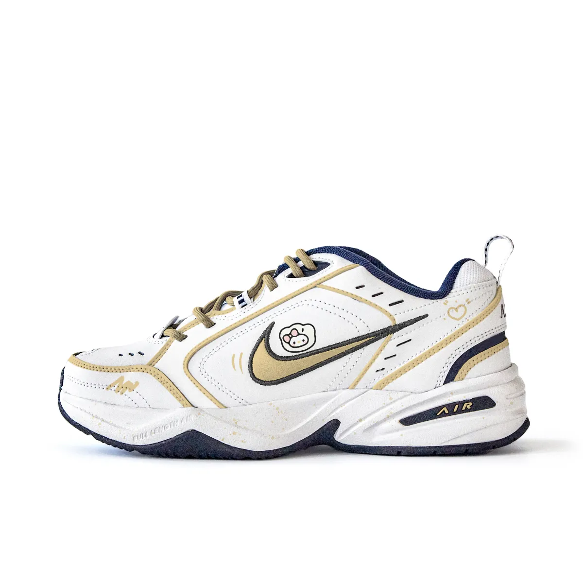 Nike Air Monarch 4 Slip Resistant Abrasion Resistant Low top Chunky Sneakers Unisex White Yellow