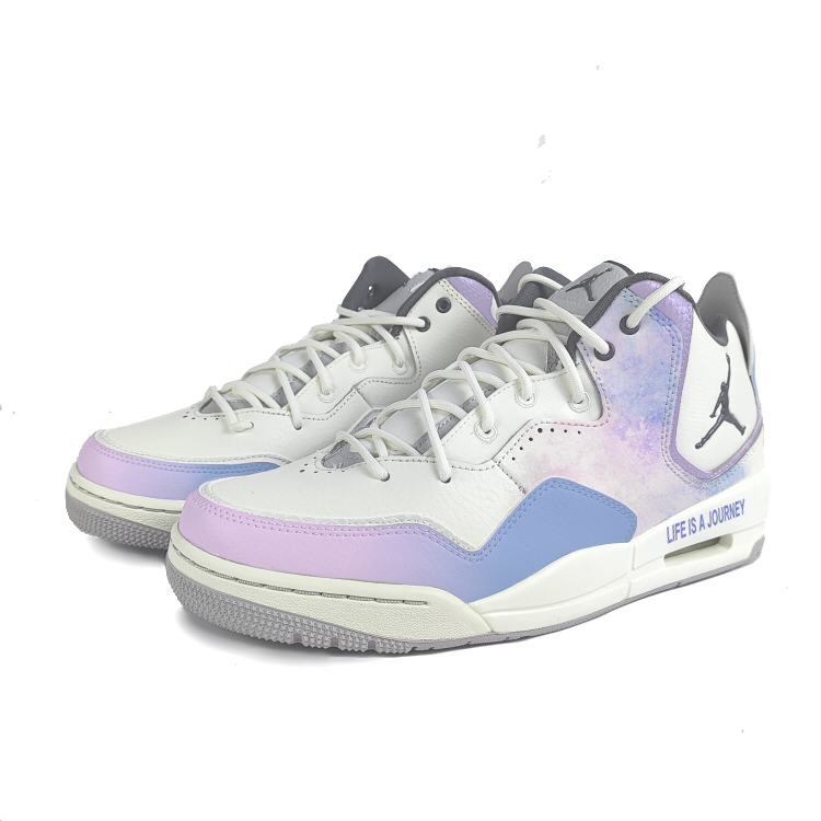 Jordan Courtside 23 Cushioning Slip Resistant Mid top Vintage Basketball Shoes Men’s Purple White